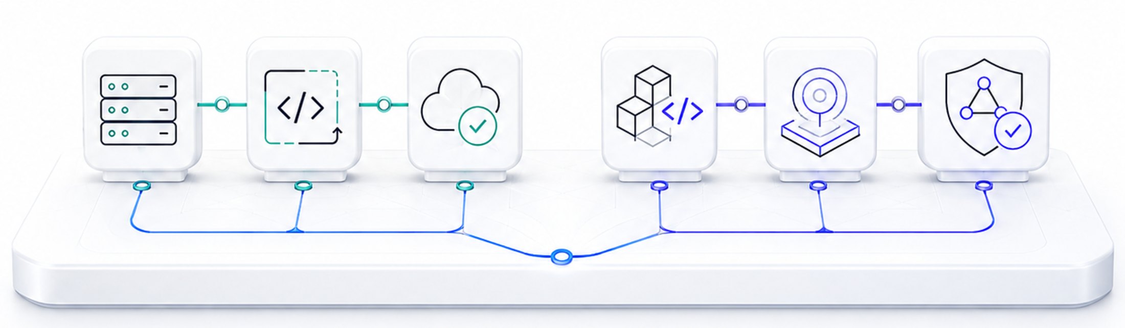 One platform carrying two connected paths: legacy modernisation and governed agent delivery
