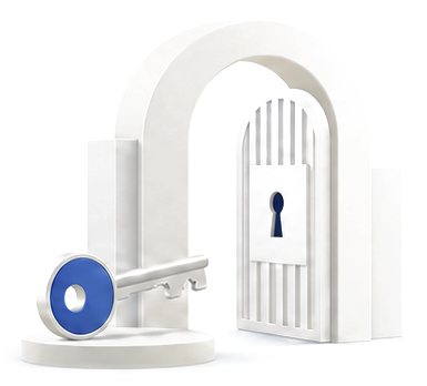 An arched gate with a key, representing agent permissions